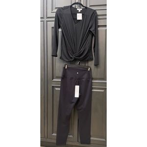 NWT Outfit/ Yoga Legging w/ Pockets & Top / Size:12 & Large